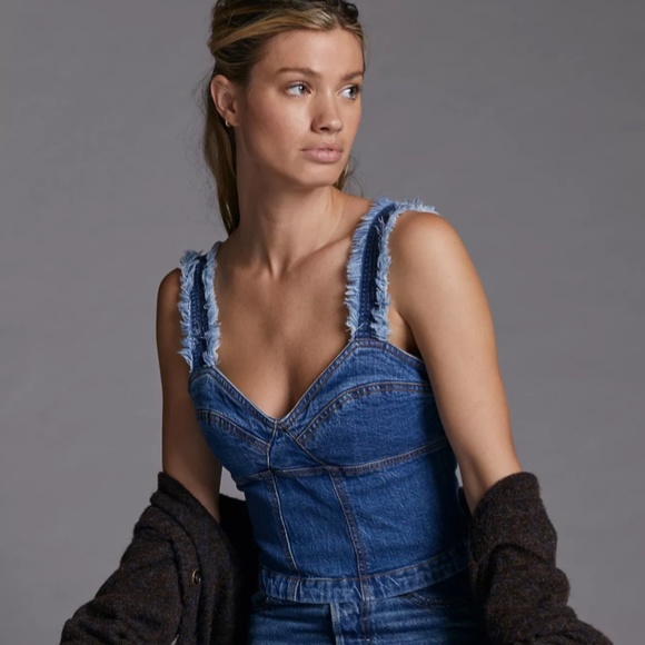 ANTHROPOLOGIE  Seamed Denim Tank - Pilcro